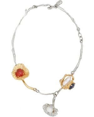 Marni Flower Charms Necklace - Metallic