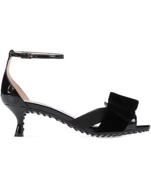 Tod's Velvet-Detail Sandals - Black