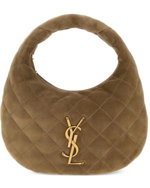 Saint Laurent Icarino Baby Quilted Suede Tote Bag - Metallic