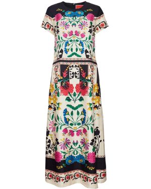La DoubleJ Swing Floral-Print Maxi Dress - White