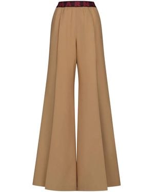 Marni Logo-print Palazzo Pants - Natural