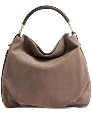 Borbonese Medium Bice Suede Shoulder Bag - Brown