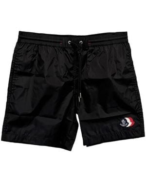 Moncler Logo-Patch Swim Shorts - Black