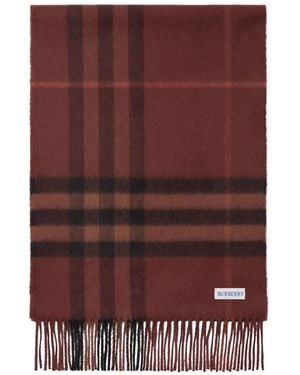 Burberry Check Cashmere Scarf - Purple