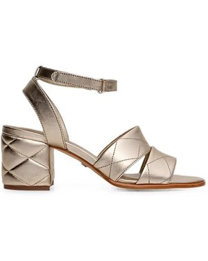 Carrano Quilted Touch-Strap Sandals - White