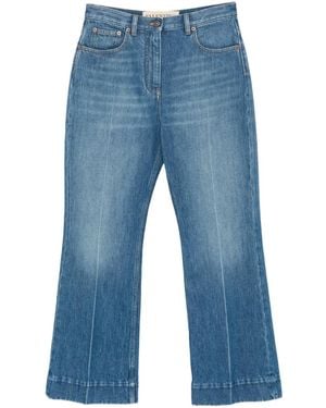 Valentino Garavani Cropped Flared Jeans - Blue