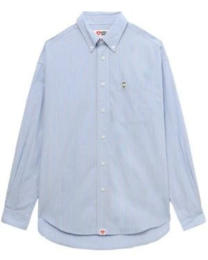 AAPE BY A BATHING AP Baby Doppy-Patch Striped Shirt - Blue