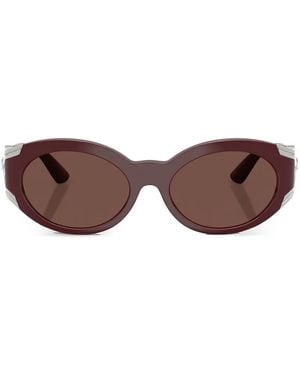 Versace Medusa-Motif Round-Frame Sunglasses - Brown