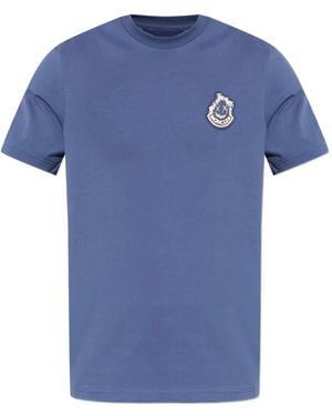 Moncler Logo-Patch T-Shirt - Blue