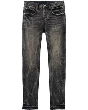 Purple Brand Acid-Wash Low-Rise Skinny Jeans - Grey