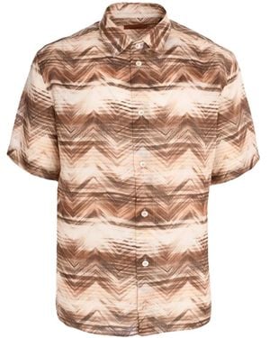 Missoni Zigzag-Pattern Short-Sleeve Shirt - Natural