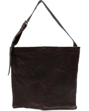 SOMMET Buckle-Strap Leather Tote Bag - Black