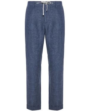 Barba Napoli Drawstring-Fastening Trousers - Blue