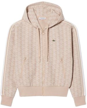 Lacoste Hoodie À Motif Monogrammé - Natural