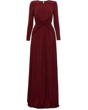 Nissa Verfraaide Gedraaide Maxi-Jurk - Rood