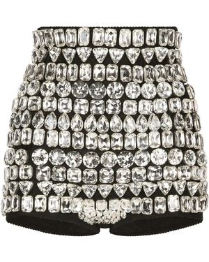 Dolce & Gabbana Kim Dolce&Gabbana High-Waisted Embellished Briefs - Black