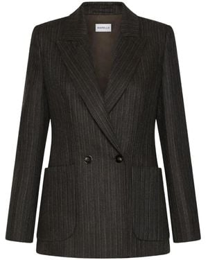 Marella Jack Met Krijtstreep En Dubbele Rij Knopen - Zwart