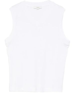 Vince V-Neck Sleeveless Tank Top - White