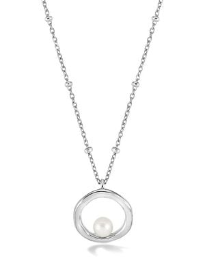 Dower & Hall Open-Circle Pearl Necklace - White