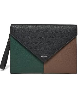 Ferragamo Leren Documentenmap - Zwart