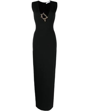 Rachel Gilbert Paloma Embellished Gown Dress - Black