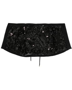 MITILIANE COUTURE Embroidered Bustier Top - Black