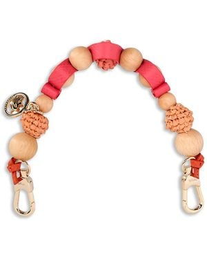 Longchamp Beaded Logo-Charm Bag Strap - Red