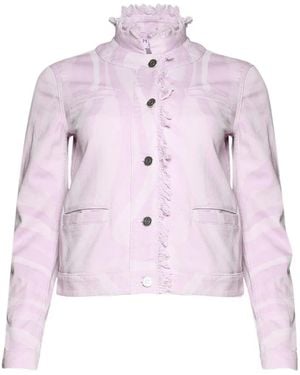 PUCCI Frayed-Trim Printed Jacket - Pink