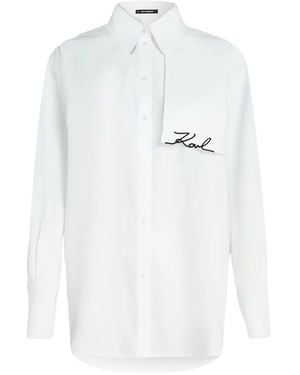 KARL LAGERFELD Chemise À Logo Brodé - White