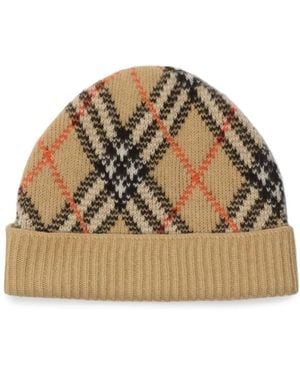 Burberry チェック ビーニー - ナチュラル