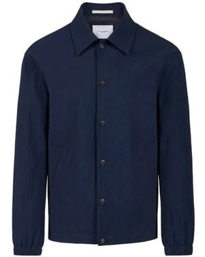 Paolo Pecora Seersucker Button-Up Jacket - Blue