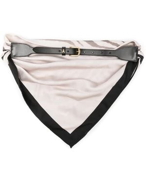 Patrizia Pepe Zebra-Print Leather Belt - Natural