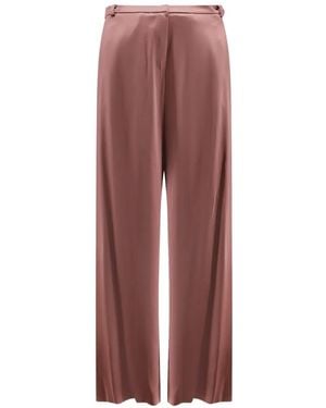 Alysi Rear Welt-Pocket Palazzo Pants - Pink