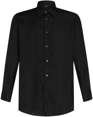 Etro Jacquard Silk Shirt - Black