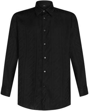 Etro Jacquard Silk Shirt - Black