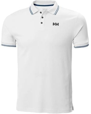 Helly Hansen Logo-Print Tipped Polo Shirt - White