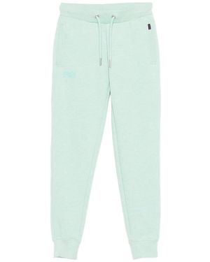 Superdry Pantalones de chándal con logo bordado - Azul