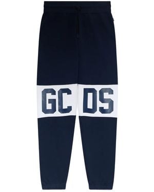Gcds Logo-Print Trousers - Blue
