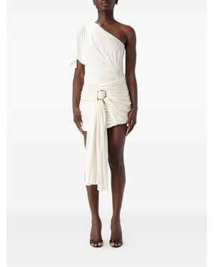 Monot One-Shoulder Draped Dress - White