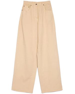 N°21 Tonal-Topstitching Wide-Leg Jeans - White