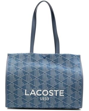 Lacoste L Mono-Jacquard Tote Bag - Blue