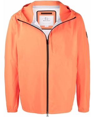 Woolrich Sleeve-Logo Hooded Jacket - Orange