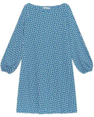 Maliparmi Wide-Sleeve Mini Dress - Blue