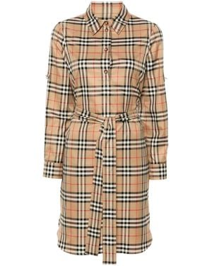 Burberry Hemdkleid Mit Vintage-Karo - Natur