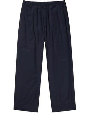 Officine Generale Nilson Drawstring Wide-Leg Trousers - Blue