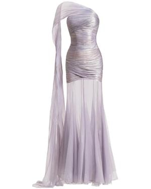 Maria Lucia Hohan Marimar One-Shoulder Maxi Gown - Purple