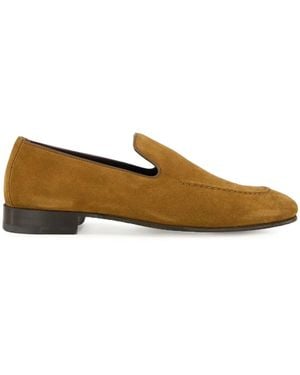 Manolo Blahnik Mocassini Con Dettaglio Cuciture - Marrone