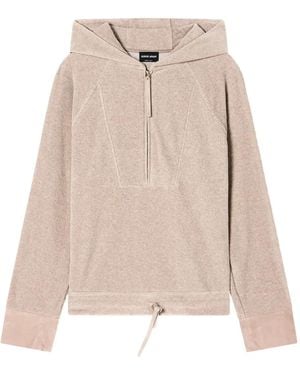 Giorgio Armani Zip-Up Hoodie - Natural