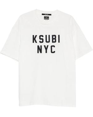 Ksubi Nyc Ekcess Logo-Patch Cotton T-Shirt - White