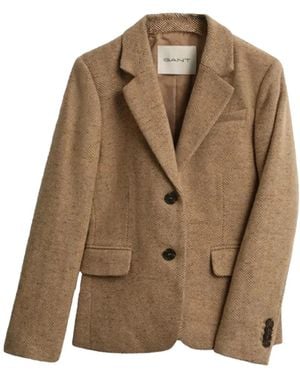 GANT Blazer con motivo de espiga - Marrón